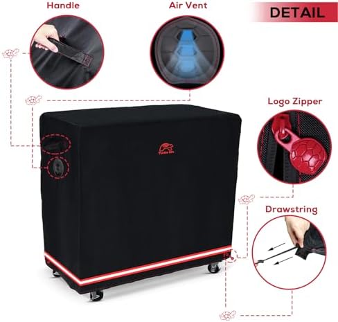 Turtle Life BBQ Grill Cover, 46 Inch Heavy Duty Waterproof Barbecue Gas Grill Covers for Flat Top Griddle, Anti-Fading Cover for Gas Grill, Black - Image 4