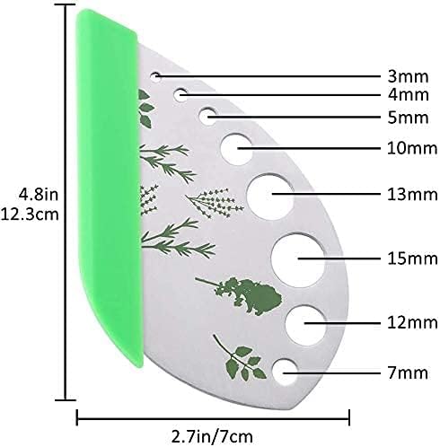 Herb Stripper 9 Holes, 2 Pcs Herbs Destemmer, Stainless Steel Kitchen Gadgets, Vegetable Leaf Stripping Tool, Stem Remover, Looseleaf Trimmer, Greens Separator, Rose Thorn Scraper, Herbalist Supplies - Image 3