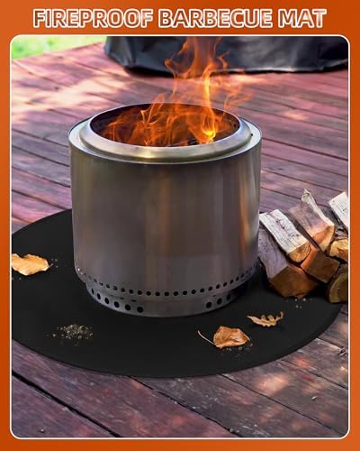 40" Round Fireproof Grill Mat for Deck & Patio, Double-Sided Silicone Coated Fiberglass, Heat Resistant Up to 2000°F, Reusable Under Grill Deck Protector for Fire Pit, Smokeless Stove, Outdoor BBQ - Image 3