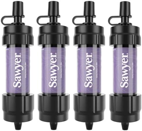 Sawyer Products SP3504 Mini Water Filtration System, Filter and Cleaning Plunger only, 4-Pack, Purple by SawyerProducts