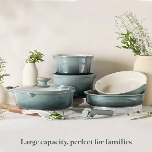 CAROTE 20pcs Titanium Cookware Set, Pots and Pans Set Detachable Handle - Image 7