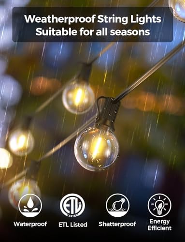 XMCOSY+ Smart Outdoor String Lights, 150Ft G40 Globe Patio Lights with 75 LED Bulbs, WiFi & APP Control, Work with Alexa, Extendable Waterproof Dimmable LED String Lights for Outside, Porch, Cafe - Image 5