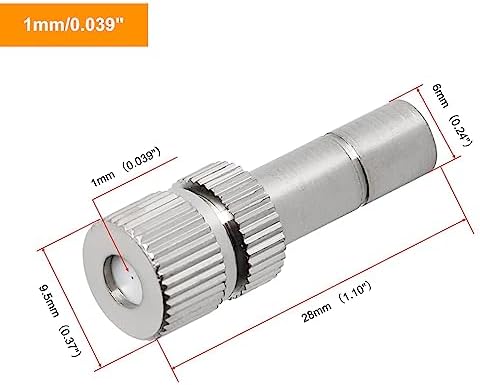 20pcs Brass Mister Nozzles, 6mm Misting Nozzles for Outdoor Cooling System, Landscaping, Air Humidification, Greenhouse Irrigation (without Filter, 0.039"/1mm Orifice) - Image 2