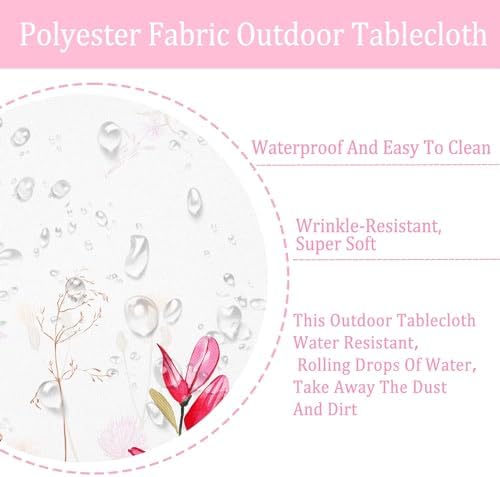 Oval Outdoor Tablecloth with Umbrella Hole and Zipper, Patio Table Covers for Spring/Summer, Machine Washable Outdoor Party/Picnic Oval Table Cloth 60 X 120 Inches - Image 4