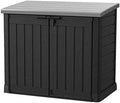 Keter Store-It-Out Prime XL 4.75 x 2.6 Foot Resin Outdoor Storage Shed with Double Doors and Easy Lift Hinges, Perfect for Trash Cans, Garden and Yard Tools, and Pool Toys, Black by Unknown