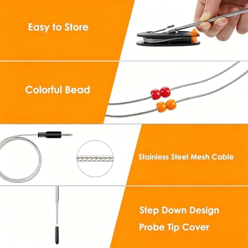Meat Thermometer Probe Replacement, BBQ Grill Temperature Probe 2-Pack - Image 4