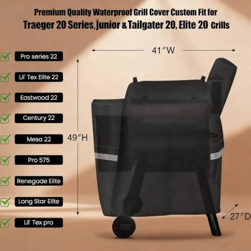 QuliMetal Heavy Duty Grill Cover for Traeger Pro 22/575 Series BAC503 - Image 2