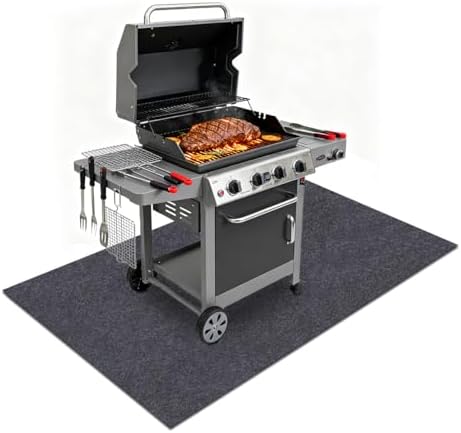 Gas Grill Mat，36" x 72" Premium BBQ Mat—Protects Decks and Patios from Grease Splashes,Soft Absorbent Material-Contains Grill Splatter，Anti-Slip and Waterproof Backing，Washable - Image 3
