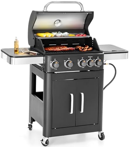 Sophia & William 4 Burner Propane Gas BBQ Grill with Side Burner 46,700BTU by SophiaWilliam