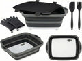 Collapsible BBQ Prep Tub with Lid & Cutting Board, 8L Meat Marinating Basin by Unknown