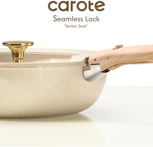CAROTE 25pcs Ceramic Cookware Set, Pots and Pans Set with Detachable Handle - Image 7
