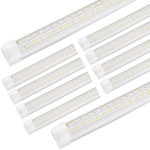 XLNYUUI Led Shop Lights,4FT LED Light 50W 6500K 7000LM Led Daylight,Garage Light Linkable Clear Cover Integrated V-Shape for Garage Warehouse Workbench Workshop(10-Pack) by XLNYUUI