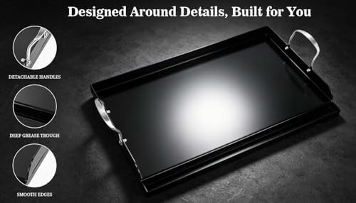 QuliMetal 25 x 16 Inch NanoCeramic Cast Iron Griddle for Gas Grills - Image 4