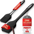 Walfos 600°F Heat Resistant Silicone Basting Brushes BPA Free Pastry Brush, Spread Oil Butter Sauce for BBQ Grill Baking Kitchen Cooking, Dishwasher Safe (2 SIZE) by Walfos