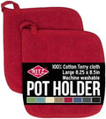 RITZ Terry Potholder & Hot Pad: Unparalleled Heat Resistant, Durable 100% Cotton – Ergonomically Designed for Optimal Grip – Easy-Care Machine Washable – 2-Pack, Paprika by RITZ