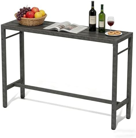 Outdoor Patio Bar Table, 55" Rectangular Counter High Top Table by Liskanap
