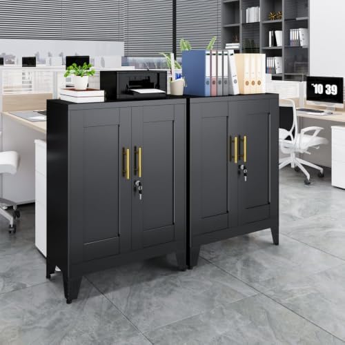 GAIOUS 36" Metal Office File Cabinet, Black Locked Garage Storage Cabinets - Image 5