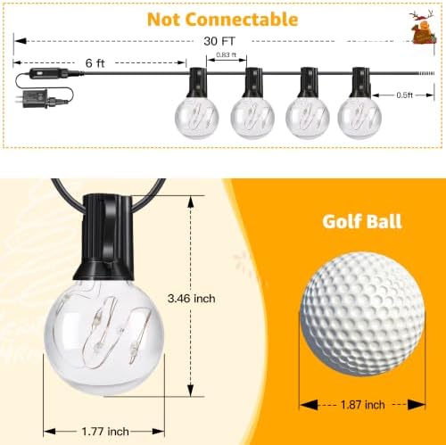 Ollny Outdoor String Lights, 30FT RGBW Color Changing Patio Lights Remote - Image 2