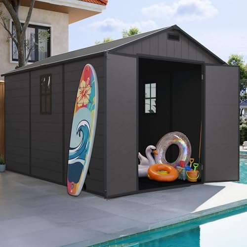 UDPATIO Resin Storage Shed 7.5x12FT, Outdoor Plastic Garden Shed,Dark Grey - Image 7