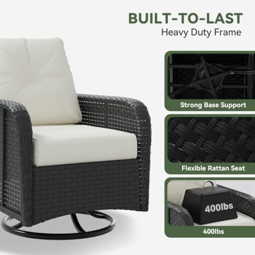 Aoxun 7-Piece Wicker Rattan Patio Furniture Set with 44" Fire Pit Table - Image 4