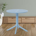 Costaelm Small Patio Table, Outdoor Round Dining Table, Weather Resistant Outside Table for Poolside Deck Lawn Garden Backyard, French Blue by Costaelm