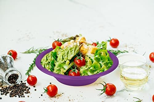 DecorRack 24 Purple Plastic Bowls, 7 in Disposable 12 oz Bowl - Image 4