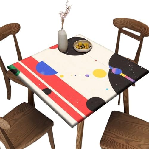 Square Tablecloth Outdoor, Modern Minimalism Pattern Printed on Fade Resistant Cover for Card Table, Use for Weddings Baby Showers Events, Fit for 24" x 24" Square Tables by JRBSZMI2