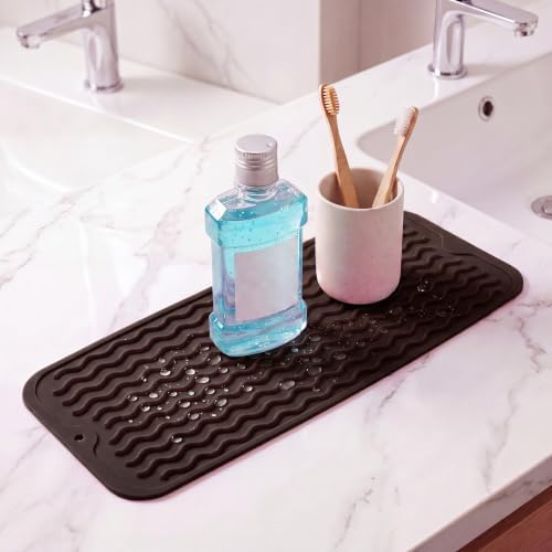 MicoYang Silicone Dish Drying Mat for Multiple Usage,Easy clean,Eco-friendly,Heat-resistant Silicone Mat for Kitchen Counter,Sink,Bar,Bottle,or Cup Coffee M 17 inches x 6 inches - Image 6