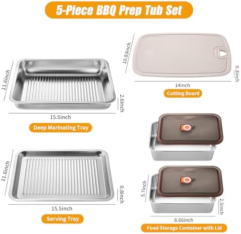 5-in-1 Grill Carry System, Grilling Prep Trays with Cutting Board - Image 2