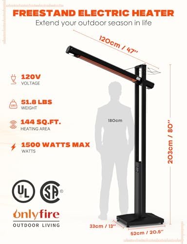 onlyfire FlexRay 80" Electric Infrared Patio Heater for Indoor Outdoor - Image 2