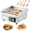 Commercial Electric Griddle 14 Inch, 110V 1500W Stainless Steel Flat Top Grill with Adjustable Temp Control 122°F-572°F, Includes Spatula & Scraper for Restaurant, Home, Outdoor Use by Unknown