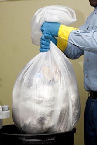 Aluf Plastics High Density Trash Bags, 56 Gallon, 150 Count, 22 Micron (eq), 43" x 48", Clear, for Bathroom, Office, Industrial, Commercial, Janitorial, Municipal, Recycling - Image 3