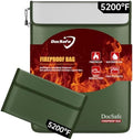 DocSafe Fireproof Document Bag (5200℉) with Fireproof Organizer Travel Case,Heat Insulated Fire＆Water Resistant 8 Layers Safe Money Bag Storage for Important Documents,Cash,Power Bank,Valuables,Green by DocSafe