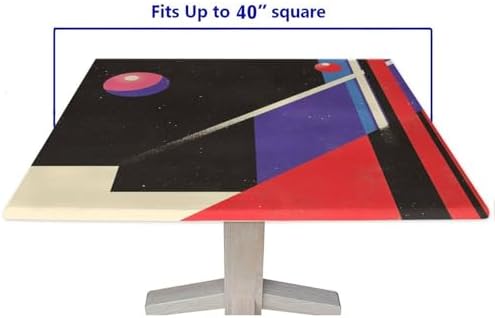 Card Table Tablecloths, Modern Minimalism Pattern Printed on Oilproof Fitted Table Covers, Suitable for Home Dining Camping BBQ, Fit for 40" x 40" Square Tables - Image 5