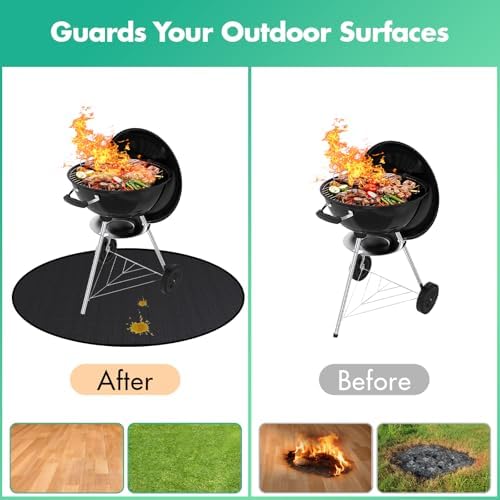 Round Fire Pit Mat 48 Inch, Fireproof Deck Protector, Heat Resistant Waterproof Pad for Patio, Lawn & Outdoor Fire Pit - Image 6