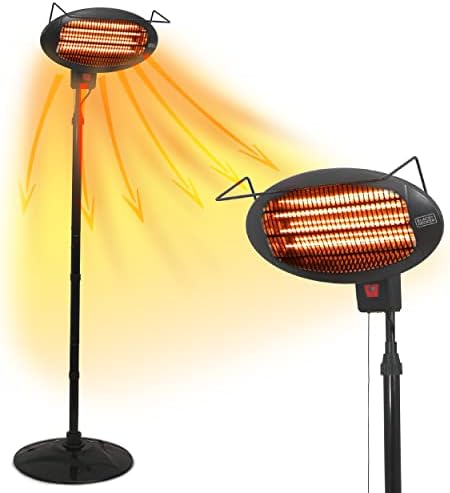BLACK+DECKER Outdoor 2-in-1 Patio Electric Heater, BHOF04, Black by Unknown