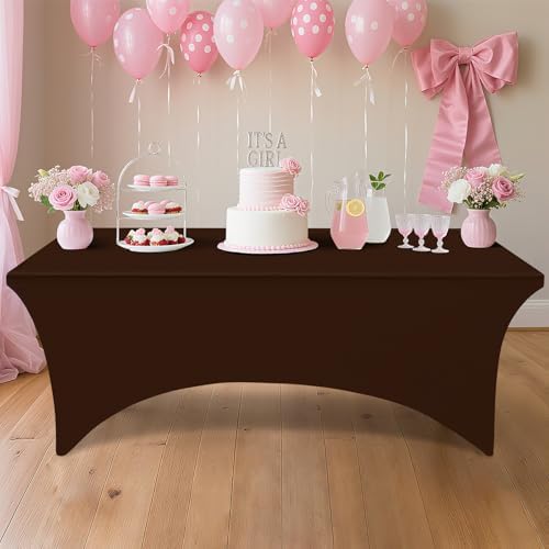 Smiry 2 Pack Spandex Table Cloth 5FT, Elastic Fitted Coffee Tablecloth - Image 6