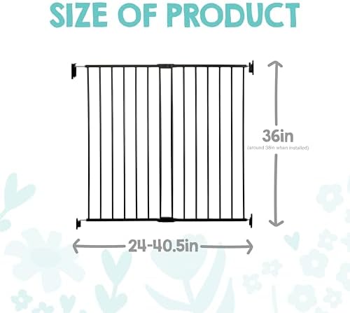 Regalo Safety 36" Extra Tall Baby Gate for Top of Stairs & Dooways - Image 2