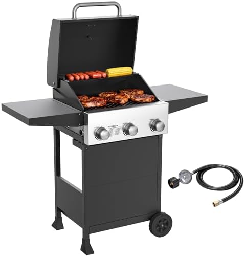 Veralune 3 Burner Propane Gas Grill, 36,000 BTUs Stainless Steel Grill by Veralune