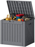 JUMMICO 42 Gallon Resin Deck Box Waterproof Outdoor Storage Box by JUMMICO