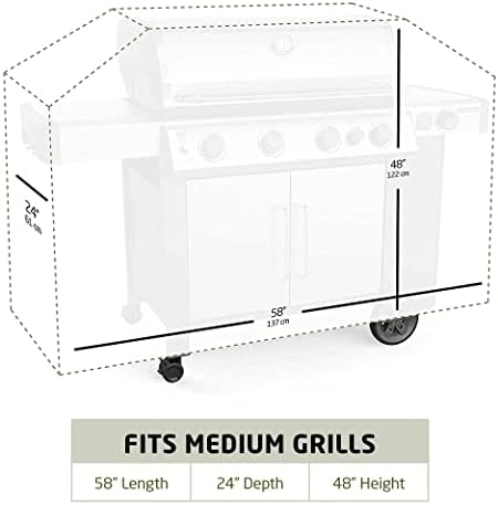 Zober 58 Inch BBQ Grill Cover for Outdoor Grill, Waterproof, Gray - Image 3