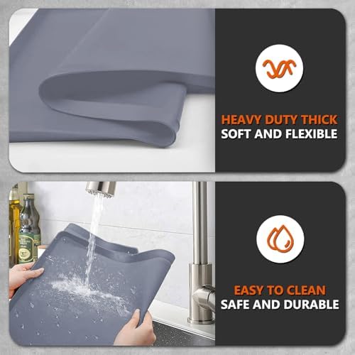 22" Silicone Griddle Mat for Blackstone 22 Inch Grill, Heavy Duty Food Grade Silicone Griddle Cover, Protect Your Grill from Dirt & Rust All Year Round (Gray) - Image 7