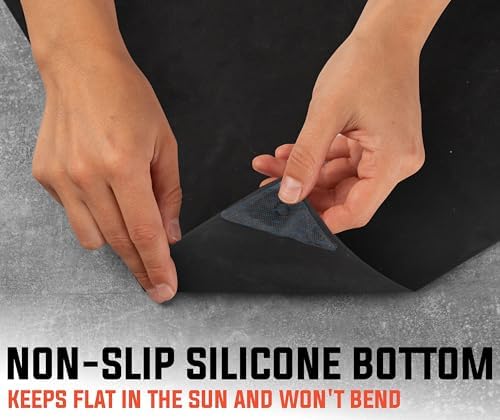 Under Grill Fire Pit Mats for Outdoor Grill Deck Protector - Black Under BBQ Grill Mat w/Fire Blanket & Corner Weights, Double-Sided Fireproof Design, Heat Resistance Up to 2000°F (48x90) - Image 7