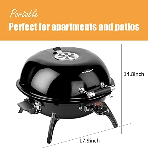 Electric Grill, Techwood Indoor/Outdoor Electric Barbecue Grill, 1600W Portable Removable Tabletop Grill with Adjustable Heat, Double Layer Design for Party, Patio & Backyard (Black) - Image 6