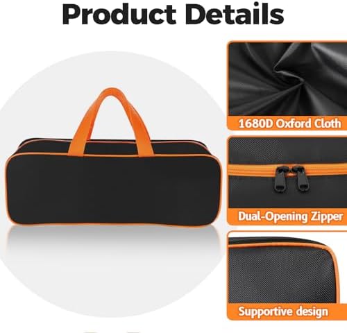 Grill Utensil Storage Bag for Outdoor Grilling, 24 x 8 x 8 in, Black - Image 3