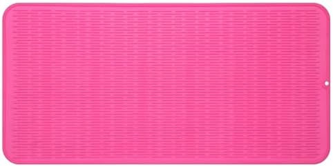 MicoYang Silicone Dish Drying Mat for Multiple Usage,Easy clean,Eco-friendly,Heat-resistant Silicone Mat for Kitchen Counter or Sink,Refrigerator or Drawer Liner Rose 5XL 36inches x 18inches by MicoYang