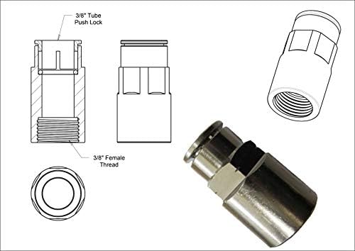 Misting Fittings (Push to Connect fittings-3/8 Inch Female Adapter)-Pack of 5 - Image 2