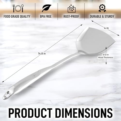 Zulay Kitchen Stainless Steel Wok Spatula - Image 3