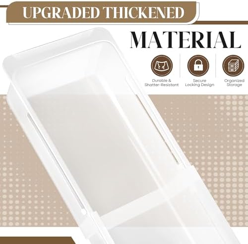 2 Pack Deep Drawer Organizer Bins, Adjustable Sliding Drawer Organizer Bin Expandable Tray for Kitchen Utensils, BBQ Tools, Towels, Durable Plastic Sliding for Easy Storage (17" to 27") - Image 6