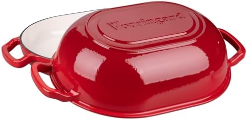 VORRINGARD Enameled Cast Iron Sourdough Bread Oven, Dutch Oven, Loaf Cast Iron Bread Pan for Homemade Bread Baking, Meatloaf Pan with Lid, 7QT, Red - Image 4